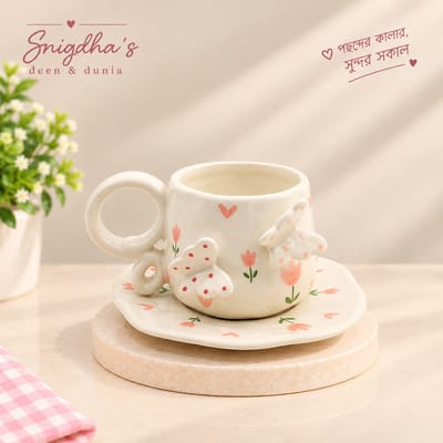 Love Butterfly Cup & Saucer Set / লাভ প্রজাপতি কাপ ও সসার সেট