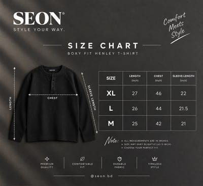 SEON Waffle Henley Long Sleeve - Grey - Size M