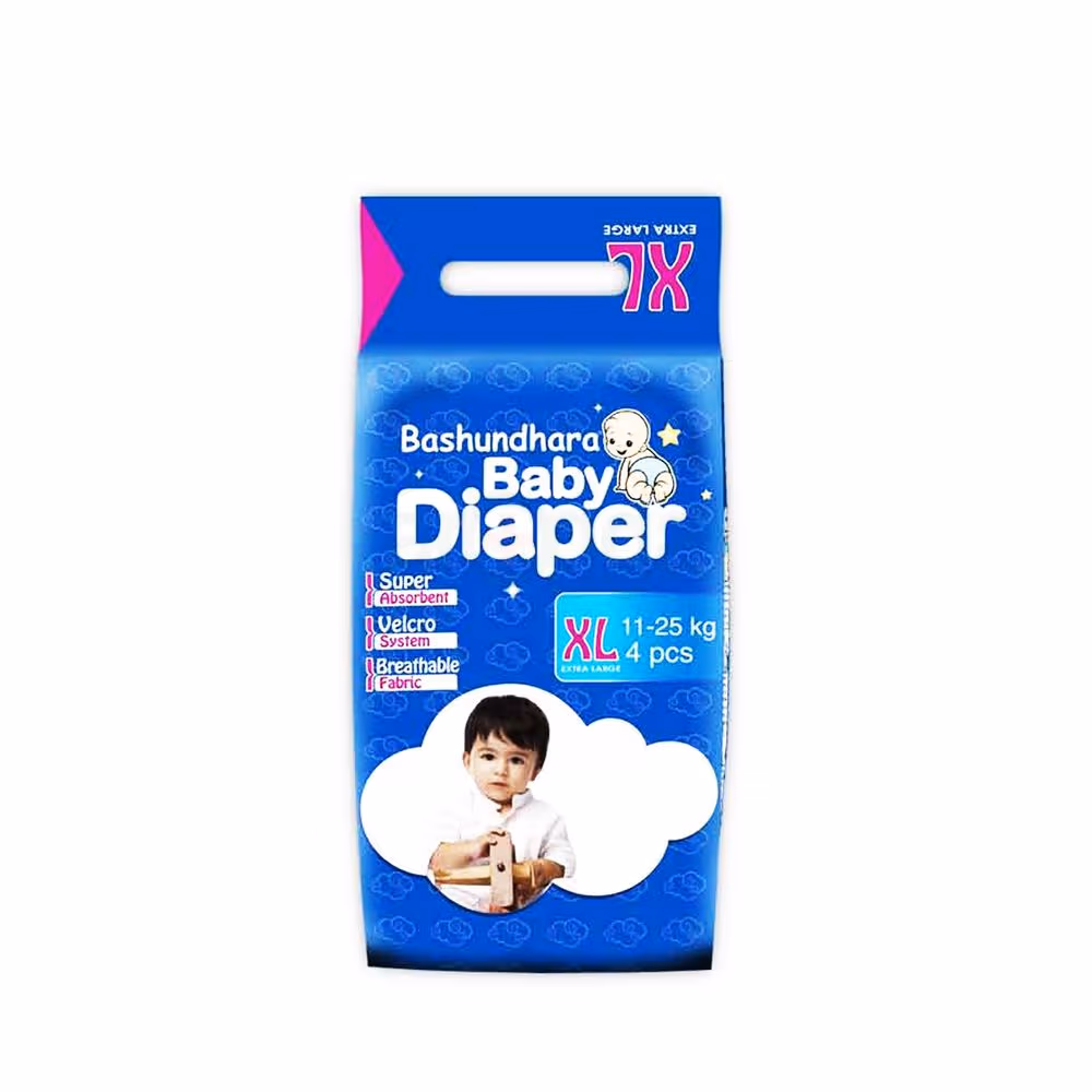 Mini Bashundhara Baby Diaper 11-25Kg 4pcs/Pkt