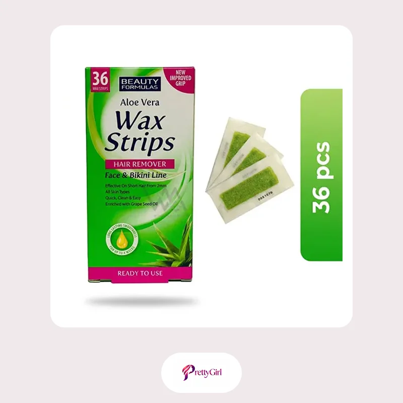 Beauty Formulas Face and bikini line Aloe Vera 36 wax strips
