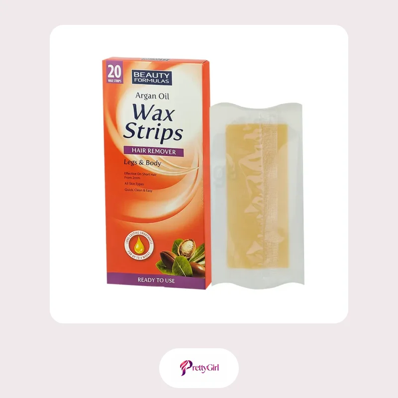 Beauty Formulas Argan Oil Hair Removal Wax Strips For Legs & Body - 20 Strips