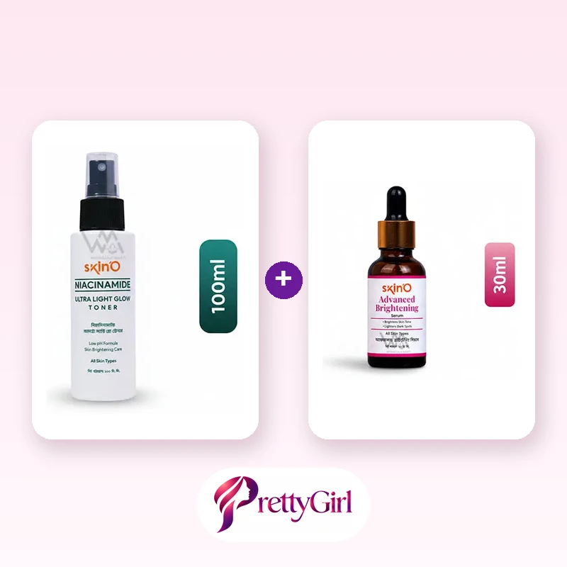 Glow Toner & Serum Duo (skinO Niacinamide Glow Toner + skinO Advanced Brightening Serum)