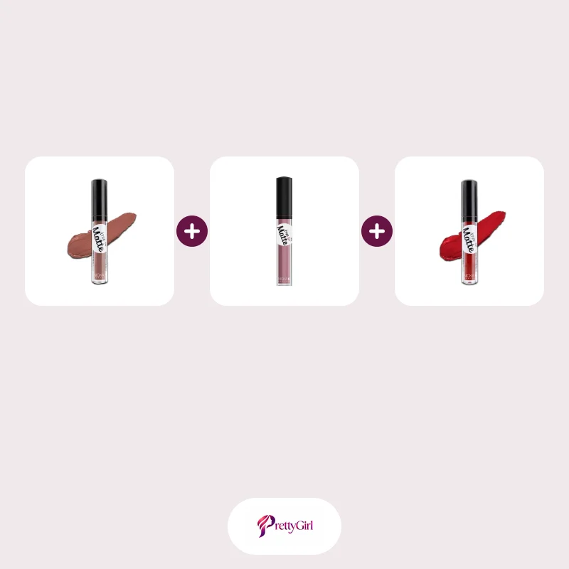 Nicka K True Matte Lip Color - Hide N Seek NTM21 + Nicka K True Matte Lip Color - Santa Fe NTM08 + Nicka K True Matte Li