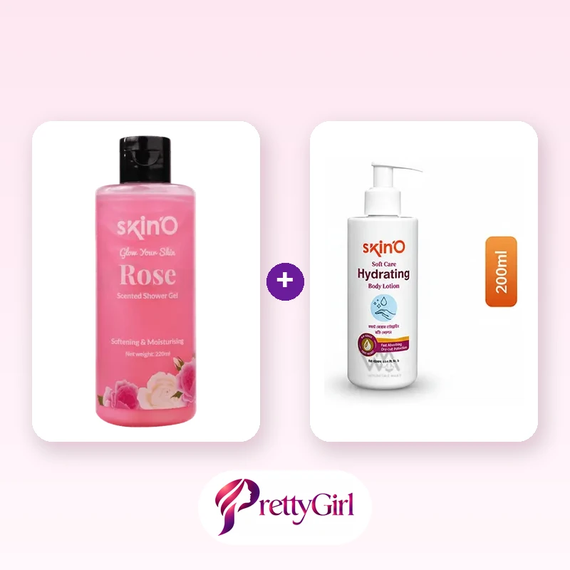 Shower & Soft Skin Duo (skinO Rose Shower Gel + skinO Soft Care Body Lotion)