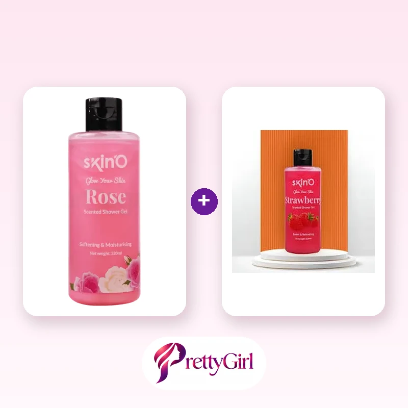 skinO Fresh Shower Duo (skinO Rose Shower Gel + skinO Strawberry Shower Gel)