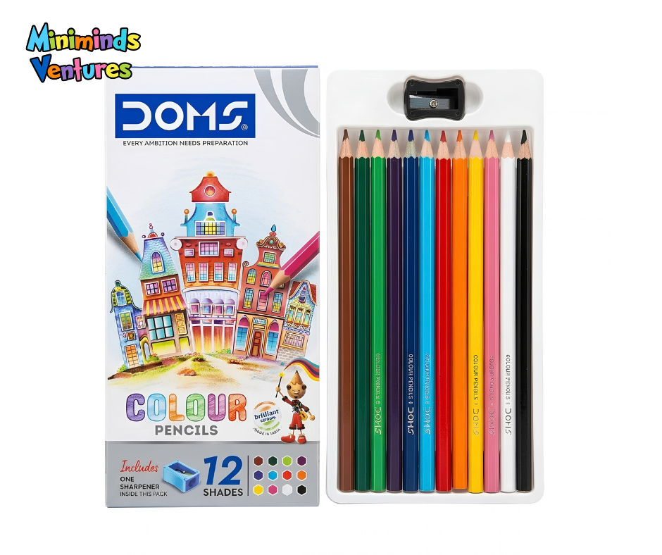 DOMS Color Pencil - 12 Pcs With Free Sharpner