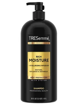 TRESemmé Rich Moisture Hydrating Shampoo with Pump with Up to 72H Hydration for Dry Hair, with Pro Style Technology Formula, 39 fl oz