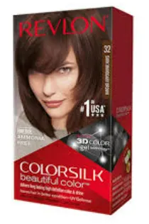 Revlon Colorsilk Beautiful Color, Permanent Hair Dye with Keratin, 100% Gray Coverage, Ammonia Free, 32 Dark Mahogany Brown