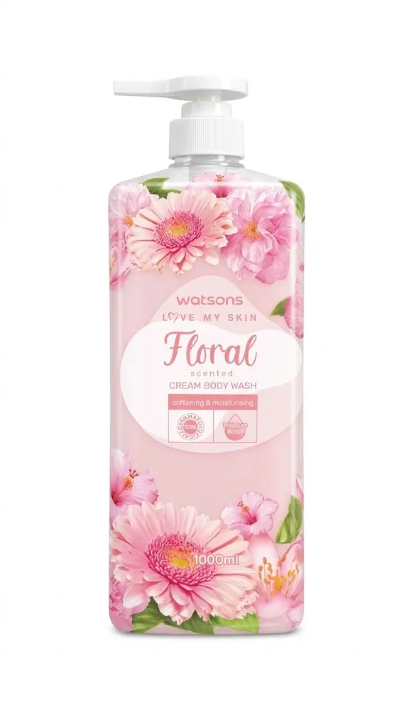 Watsons Love My Skin Floral Scented Cream Body Wash 1000ml