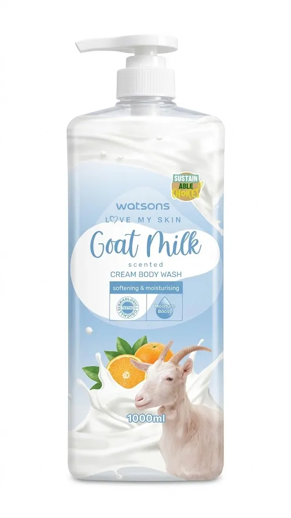 Watsons Love My Skin Goat Milk Scented Cream Body Wash 1000ml