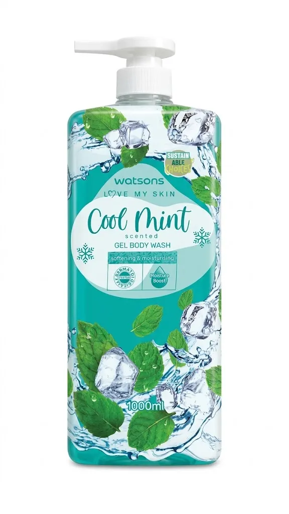Watsons Cool Mint Softening & Moisturising Gel Body Wash 1000ml