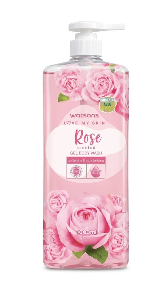 Watsons Love My Skin Rose Scented Gel Body Wash 1000ml