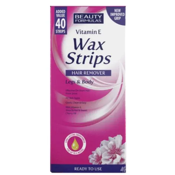 Hair Removal Wax Strips For Legs & Body - 40 Strips