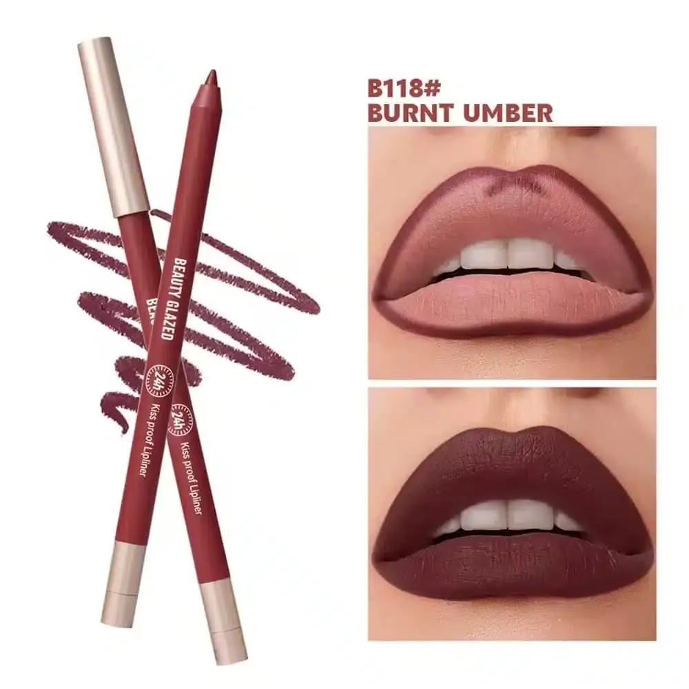 Beauty Glazed Waterproof & Long Lasting Lipliner Pencil – B118 Burnt Umber