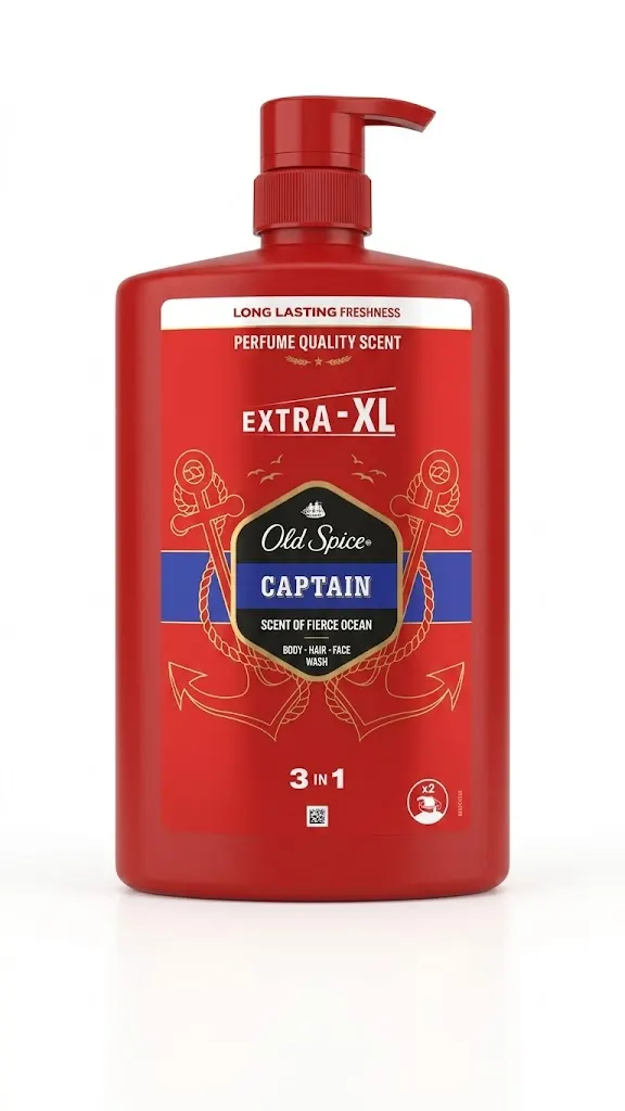 Old Spice Captain Scent of Fierce Ocean Body - Hair - Face Wash 1L