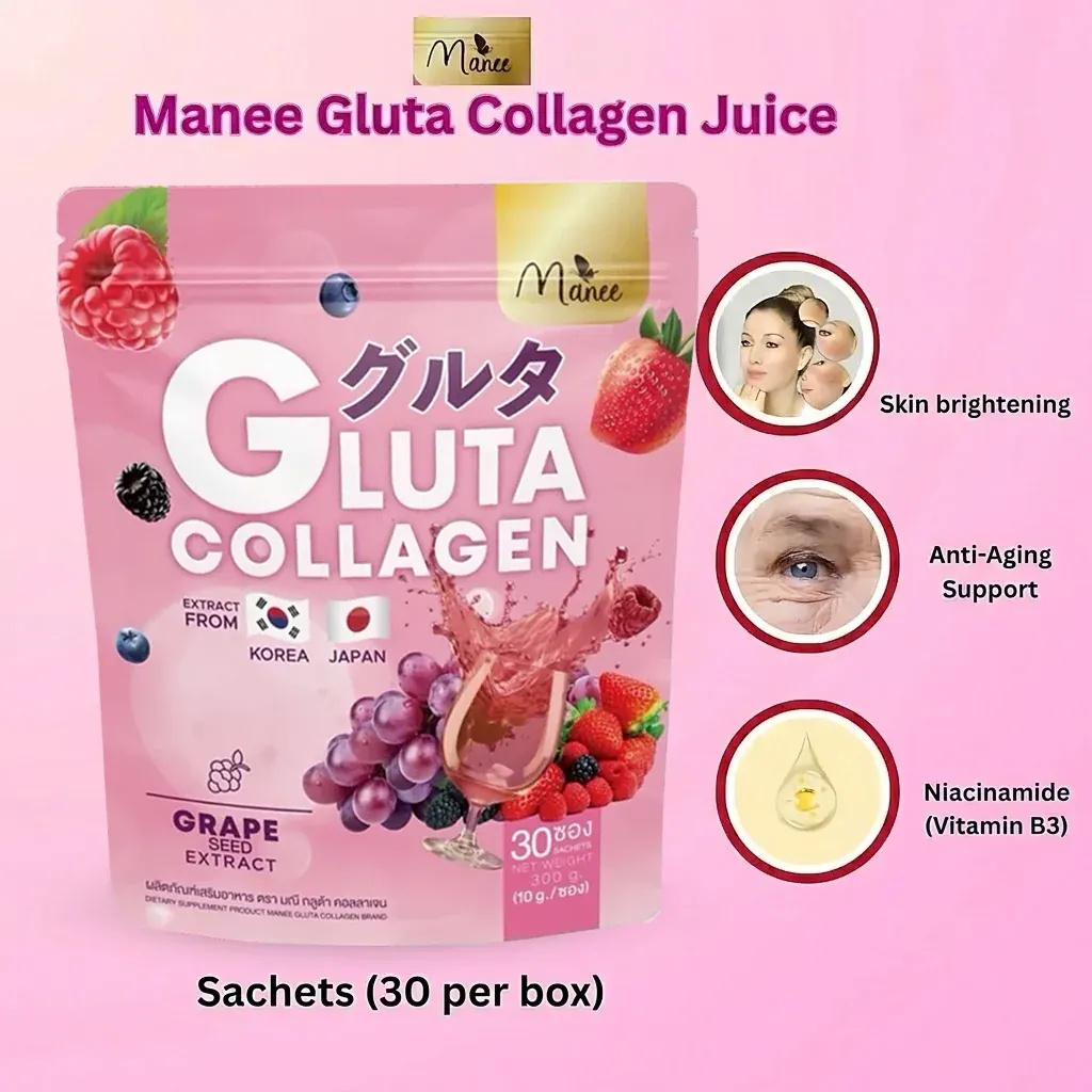 Manee Gluta Collagen Grape Seed Extract - 30 Sachets × 10g (300g)