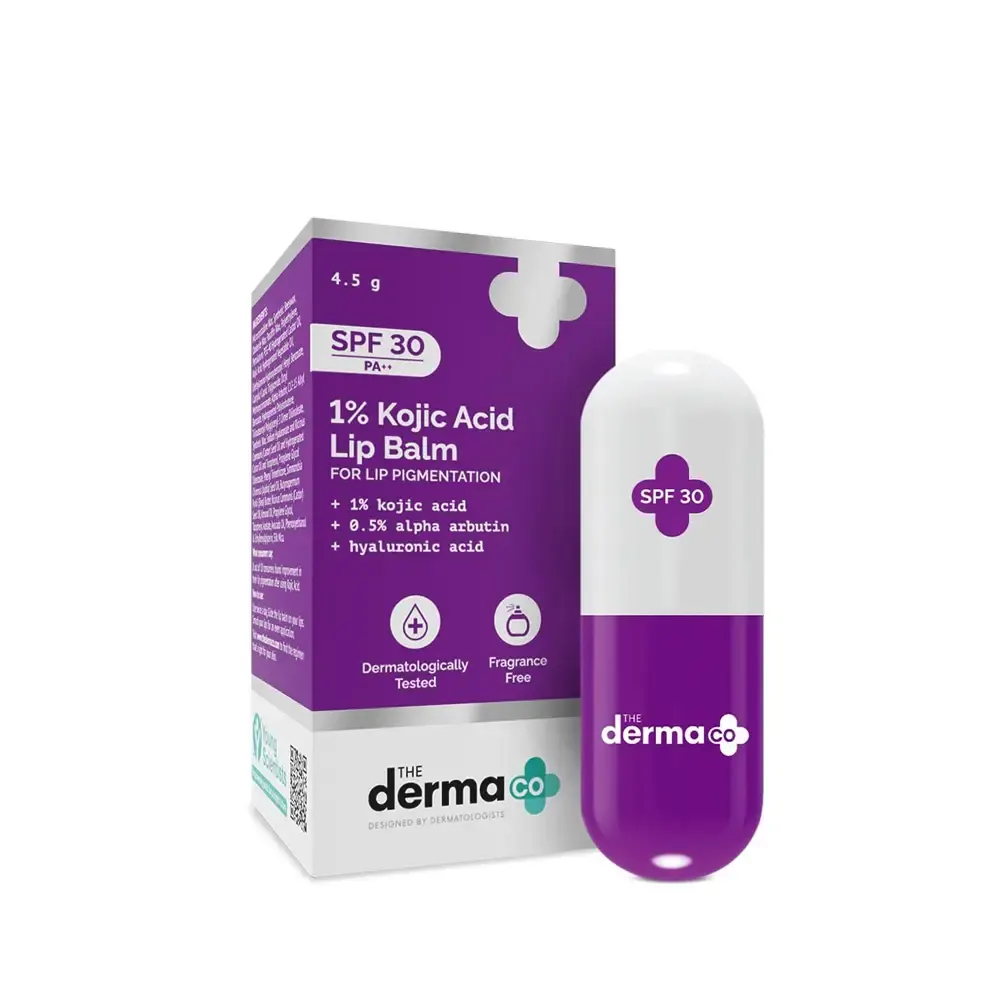 The Derma CO 1% Kojic Acid Lip Balm With Alpha Arbutin & Hyaluronic Acid 4g