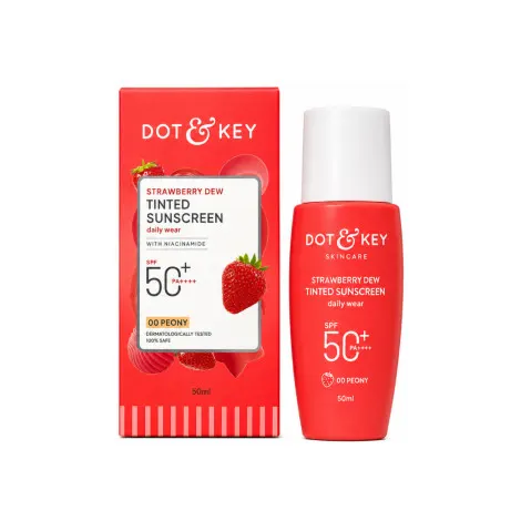 Dot and Key Strawberry Dew Tinted Sunscreen SPF 50+ PA++++ – 00 PEONY 50 ml