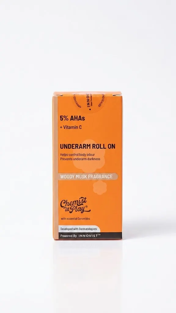 Innovist Chemist at Play 5% AHA Woody Musk Fragrance Underarm Roll On 40ml